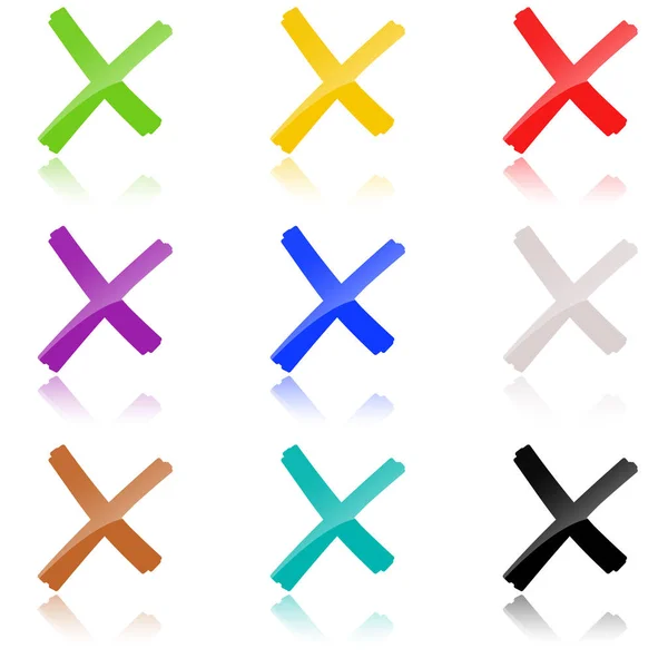 Colored crosses collection — Stock Vector