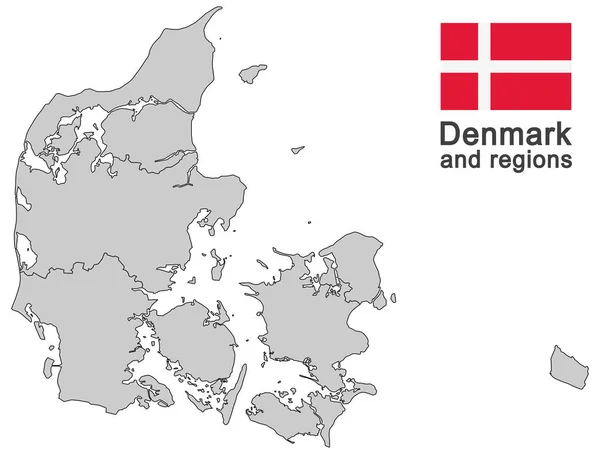 丹麦的国家和地区 — 图库矢量图片