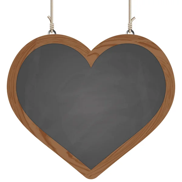 Heart board hanging on ropes — Stock Vector
