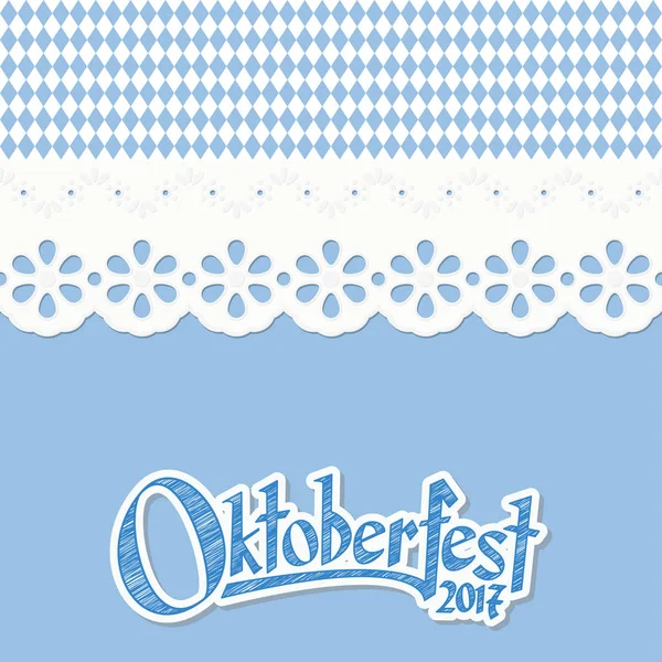 Background with checkered pattern for Oktoberfest 2017 — Stock Vector