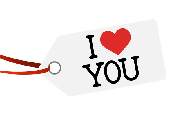 Hang tag z tekstem I Love You — Wektor stockowy