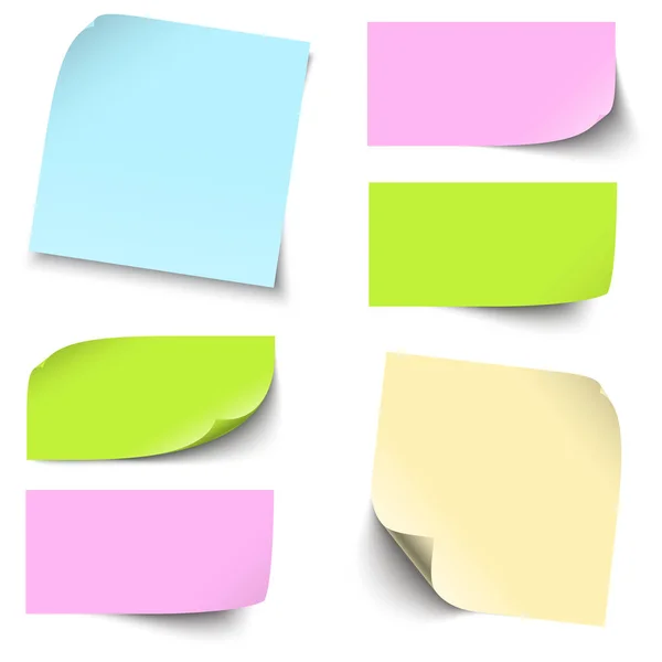 Collection de notes collantes colorées — Image vectorielle