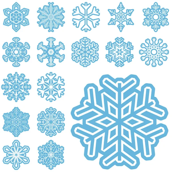 Collection of snow stars — Stock Vector