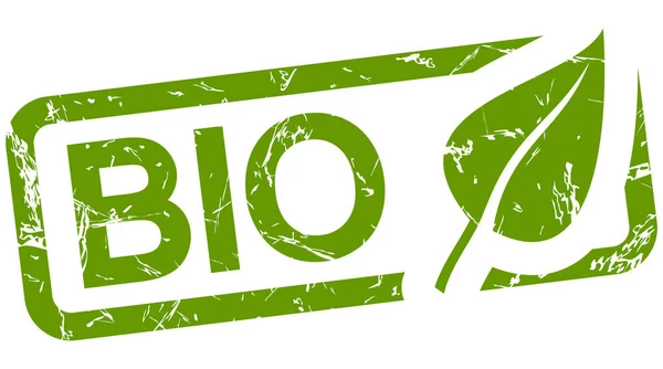 Zielony znaczek z tekstem Bio — Wektor stockowy