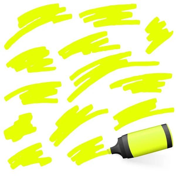 Colored highlighter with markings — Stock Vector