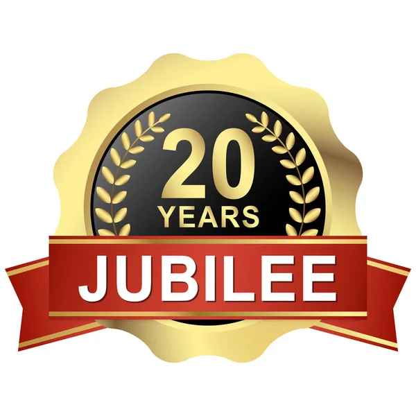 Knop 20 jaar jubileum — Stockvector