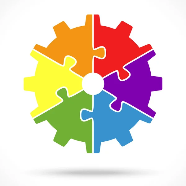 Puzzel versnelling wiel voor teamwork symboliek — Stockvector