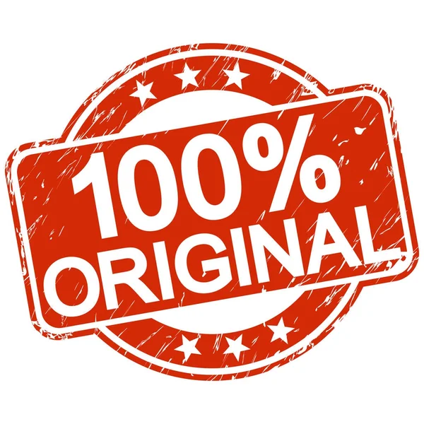 Sello rayado rojo 100% original — Archivo Imágenes Vectoriales