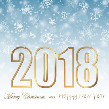 kar Noel ve yeni yıl 2018 için arka plan olur