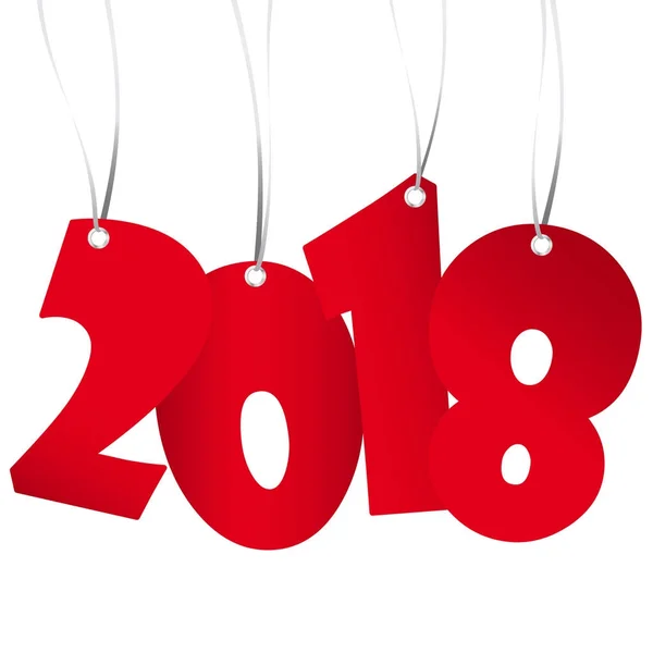 Κρέμονται νέο έτος 2018 αριθμών — Διανυσματικό Αρχείο