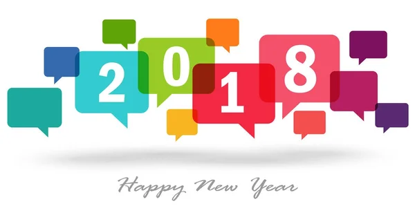 Yeni yıl 2018 konuşma balonları — Stok Vektör