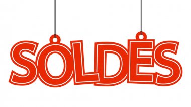 Soldes hang tags red