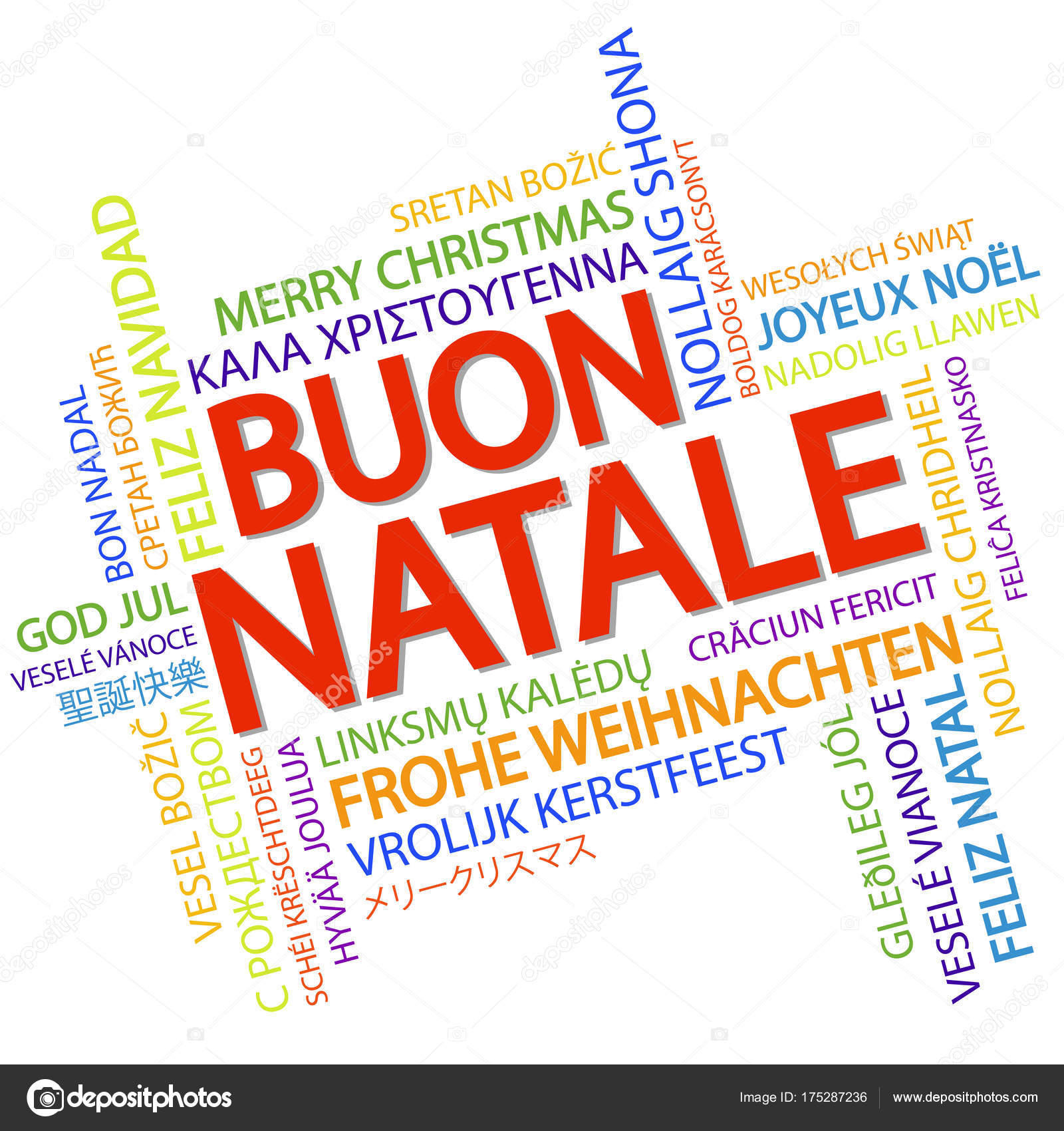 Nube de palabras Feliz Navidad (en italiano) ) vector, gráfico