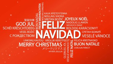 Kelime bulutu Merry Christmas (Ispanyolca)