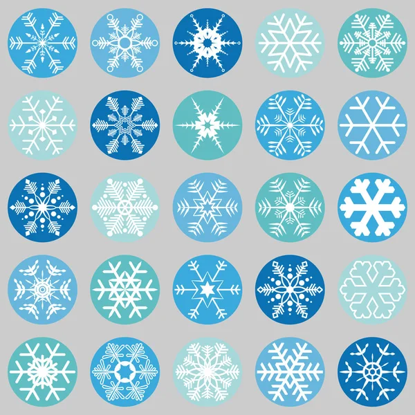 Collection christmas snow flakes — Stock Vector