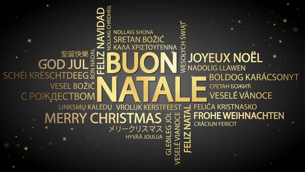 Nube de palabras Feliz Navidad (en italiano) ) — Vector de stock