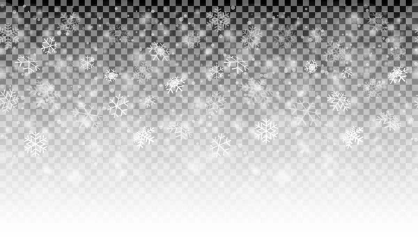 Fond de chute de neige avec transparence vectorielle — Image vectorielle