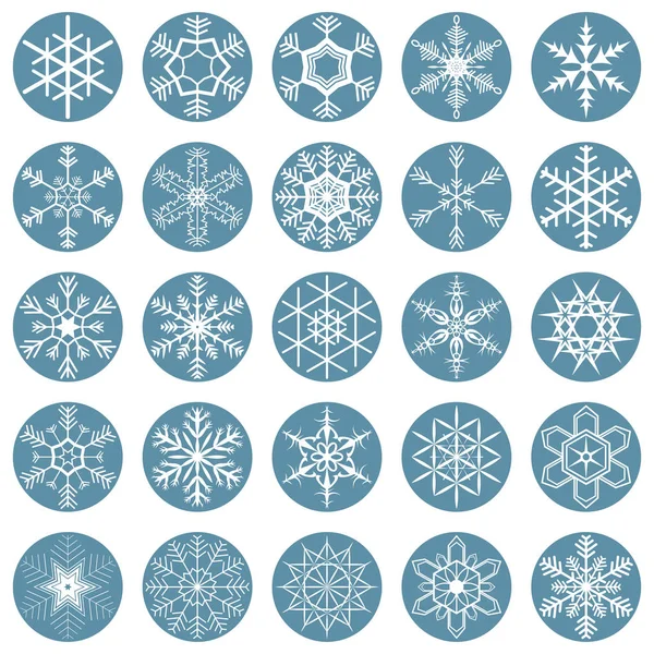 Collection christmas snow flakes — Stock Vector