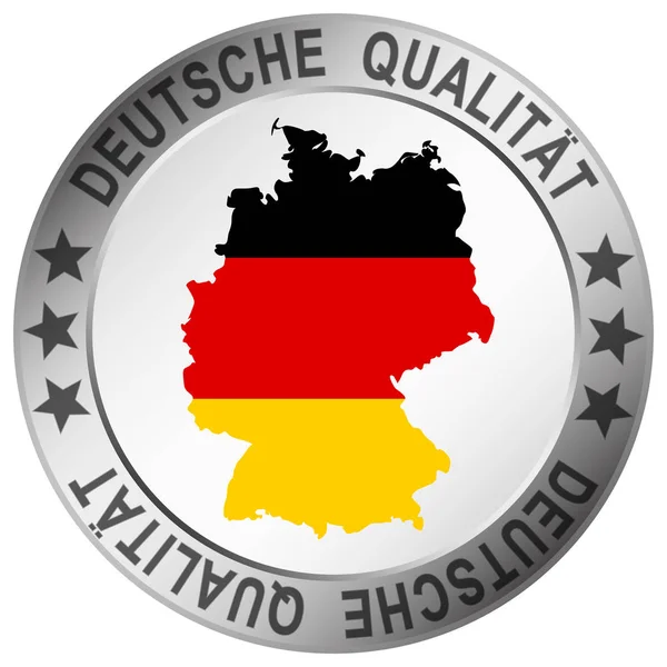 Round quality button Deutsche Qualität — Stok Vektör