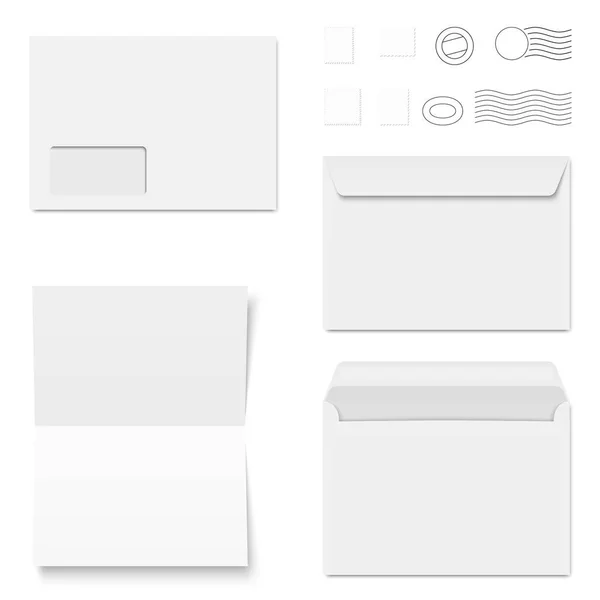 Enveloppes et timbres-poste — Image vectorielle