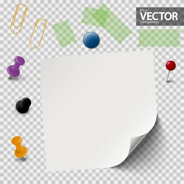 Lege papier met toebehoren voor kantoor — Stockvector