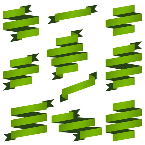 Collection grön banners — Stock vektor