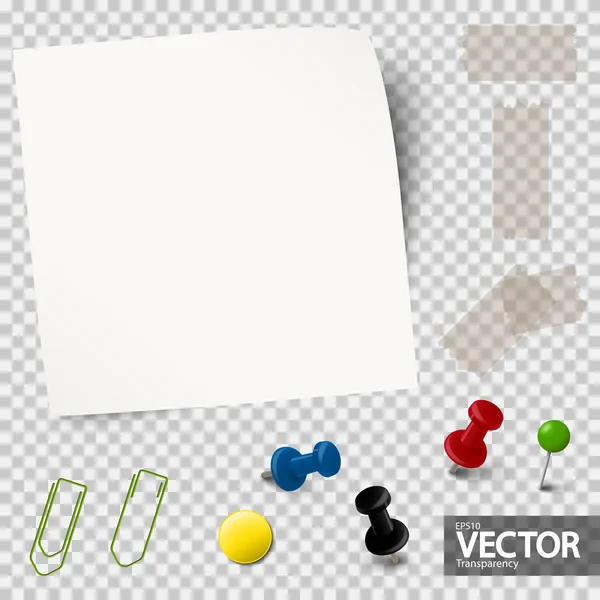 Papier vide avec accessoires de bureau — Image vectorielle