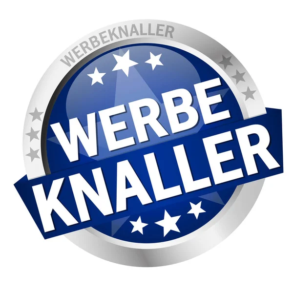 Pulsante con banner Werbeknaller — Vettoriale Stock