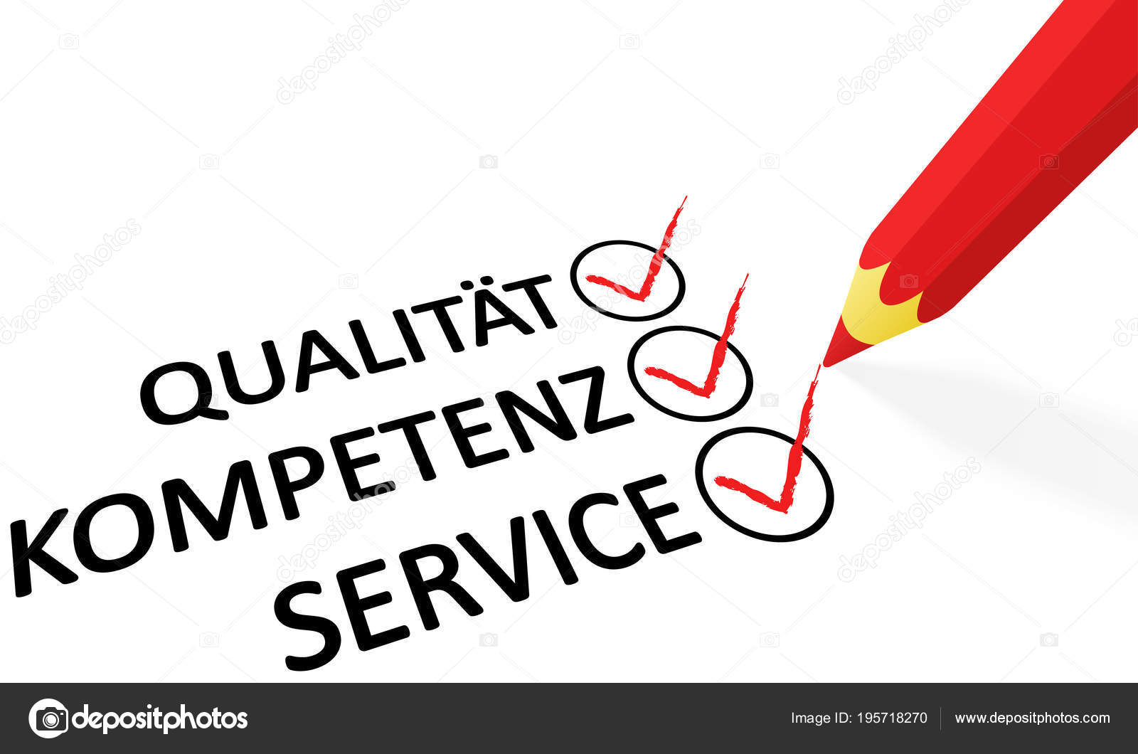 Service De Compétence Qualité Rouge Crayon Et Texte Image