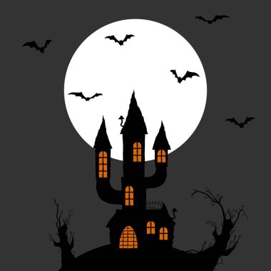 Cadılar Bayramı Korkunç Kale arka planı