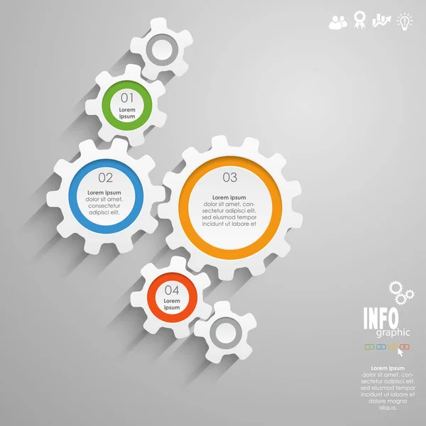 Ingranaggi ruote info grafiche — Vettoriale Stock