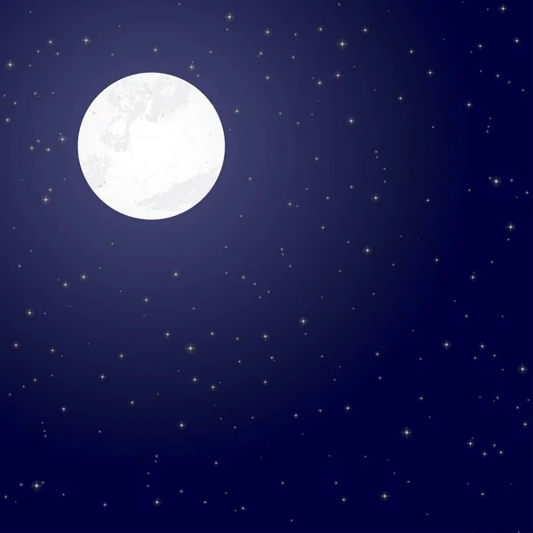 Mond und sternenklare Nacht — Stockvektor