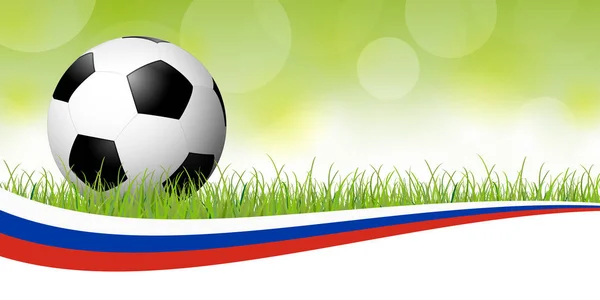 Futbol topu ile Rus bayrak — Stok Vektör