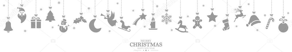 collection of hanging christmas icons