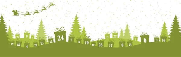 Adventskalender 1 bis 24 zu Weihnachtsgeschenken — Stockvektor