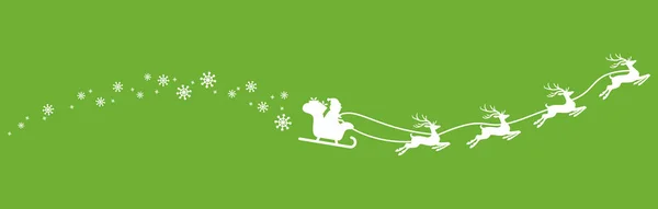 Санта-Клаус с санями и оленями — стоковый вектор