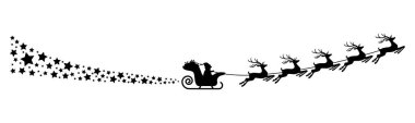 Noel Baba kızak ve reindeers ile