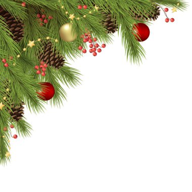 dekore edilmiş noel köknar şubeleri konsepti