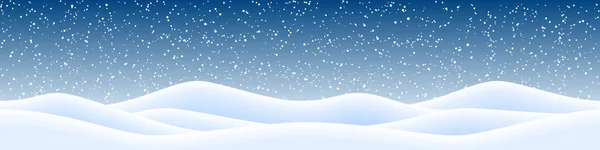 Fundo paisagem natal com neve — Vetor de Stock