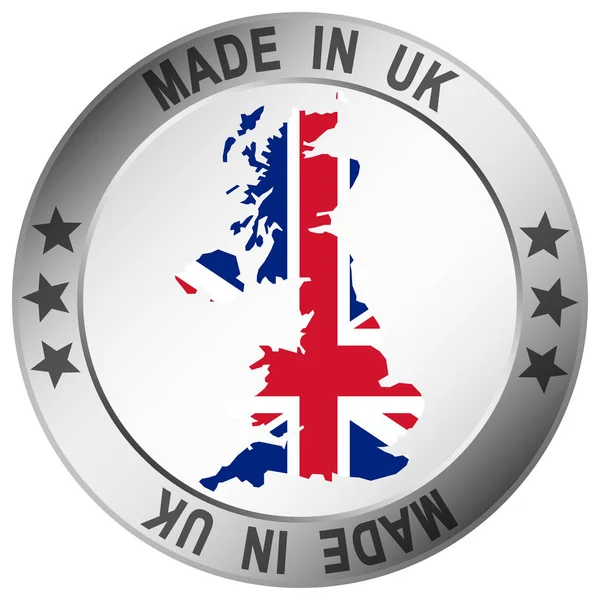 Button Made in UK — Stock Vector