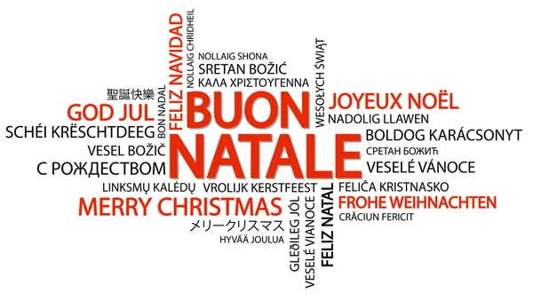 Nube de palabras Feliz Navidad (en italiano) ) — Vector de stock