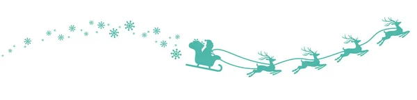 Babbo Natale con slitta e renne — Vettoriale Stock