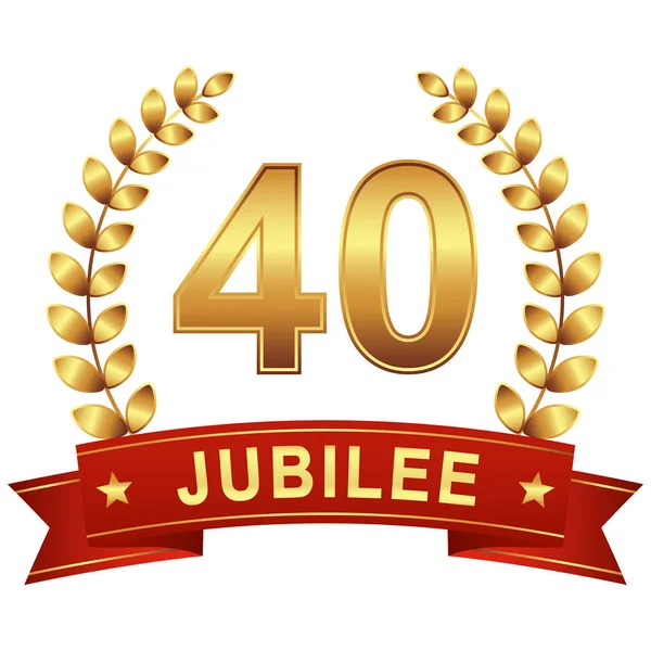 Afiş 40 yıl ile Jubilee düğmesi — Stok Vektör