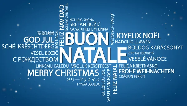 Nube de palabras Feliz Navidad (en italiano) ) — Vector de stock
