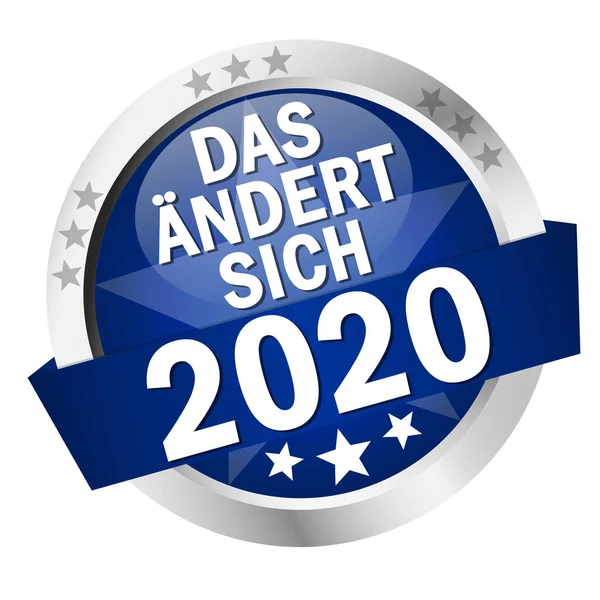 -Taste mit Banner, das sich 2020 ändert) — Stockvektor