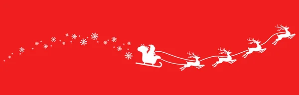 Santa Claus con trineo y renos — Vector de stock