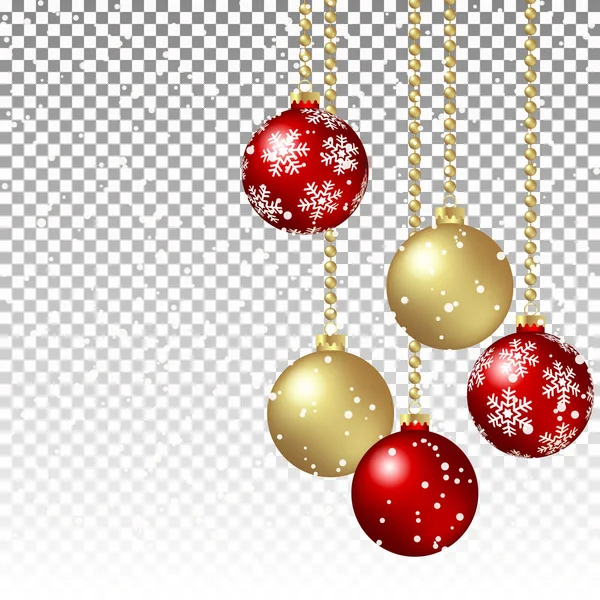 Hanging christmas baubles concept — Stock Vector