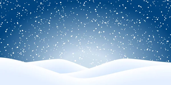 Fundo paisagem natal com neve — Vetor de Stock