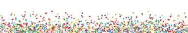 Alt sınırda renkli konfeti ve metin için boş alan