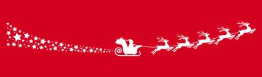 Noel Baba kızak ve reindeers ile